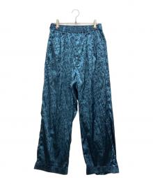 MAISON SPECIAL（メゾンスペシャル）の古着「リーフサテンチャイナワイドパンツ」｜スカイブルー