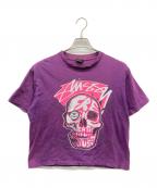 stussyステューシー）の古着「半袖クロップドTシャツ」｜パープル
