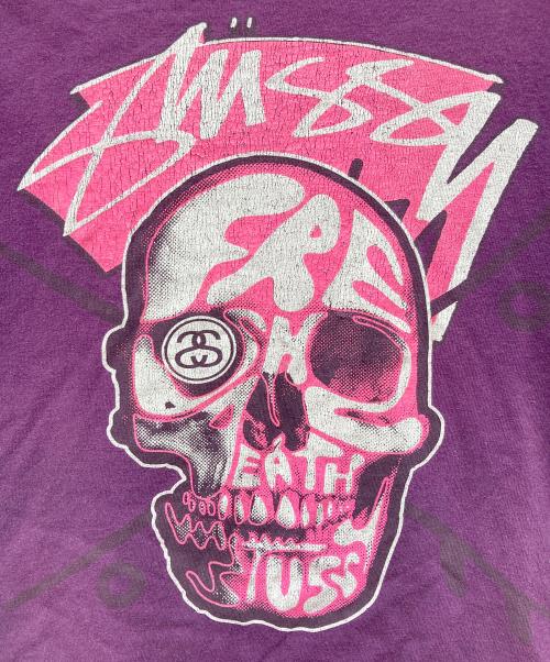 stussy（ステューシー）stussy (ステューシー) 半袖クロップドTシャツ パープル サイズ:Mの古着・服飾アイテム