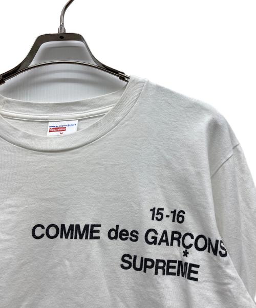 COMME des GARCONS（コムデギャルソン）COMME des GARCONS (コムデギャルソン) SUPREME (シュプリーム) ロングスリーブカットソー ホワイト サイズ:Ｍの古着・服飾アイテム