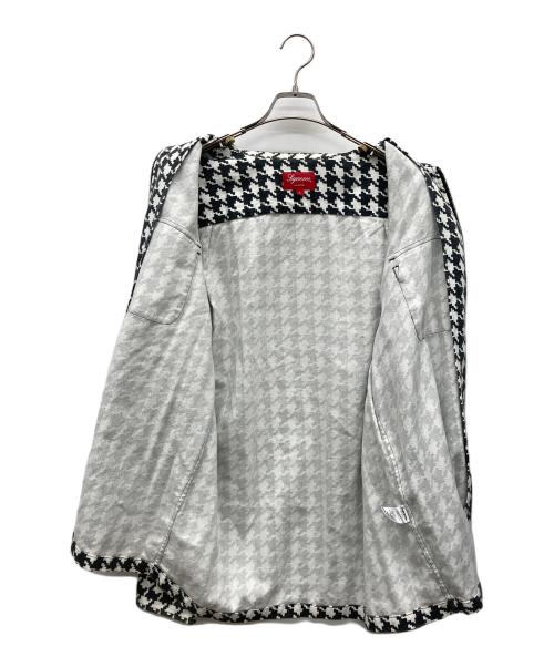 SUPREME（シュプリーム）SUPREME (シュプリーム) ジップシャツ ホワイト×ブラック サイズ:Lの古着・服飾アイテム