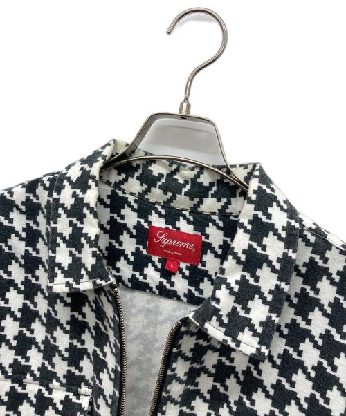 SUPREME（シュプリーム）SUPREME (シュプリーム) ジップシャツ ホワイト×ブラック サイズ:Lの古着・服飾アイテム