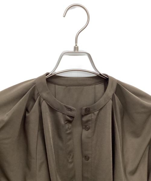 CYAN TOKYO（シアン トーキョー）CYAN TOKYO (シアン トーキョー) オーバースリーブタックジャージブラウス ブラウン サイズ:Fの古着・服飾アイテム