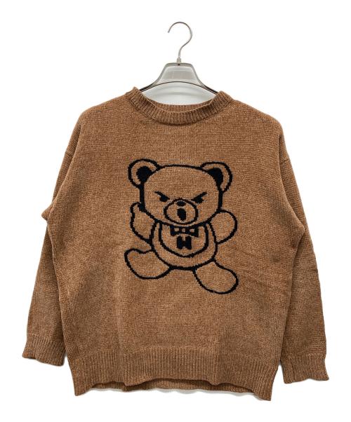 Hysteric Glamour（ヒステリックグラマー）Hysteric Glamour (ヒステリックグラマー) HYSTERIC BEAR編込 プルオーバー ベージュ サイズ:FREEの古着・服飾アイテム