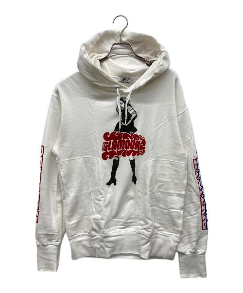 Hysteric Glamour（ヒステリックグラマー）Hysteric Glamour (ヒステリックグラマー) VIXEN GIRL プリント パーカー ホワイト サイズ:Ｓの古着・服飾アイテム