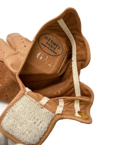 HERMES（エルメス）HERMES (エルメス) レザーゴルフ手袋 ベージュ サイズ:6 1/2の古着・服飾アイテム