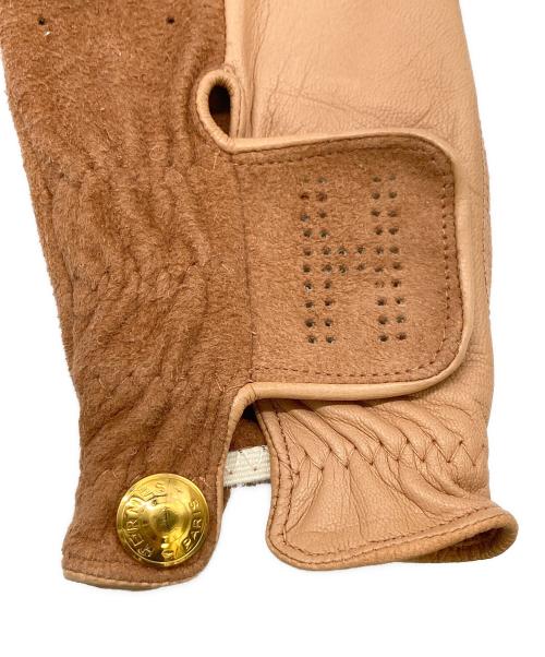 HERMES（エルメス）HERMES (エルメス) レザーゴルフ手袋 ベージュ サイズ:6 1/2の古着・服飾アイテム