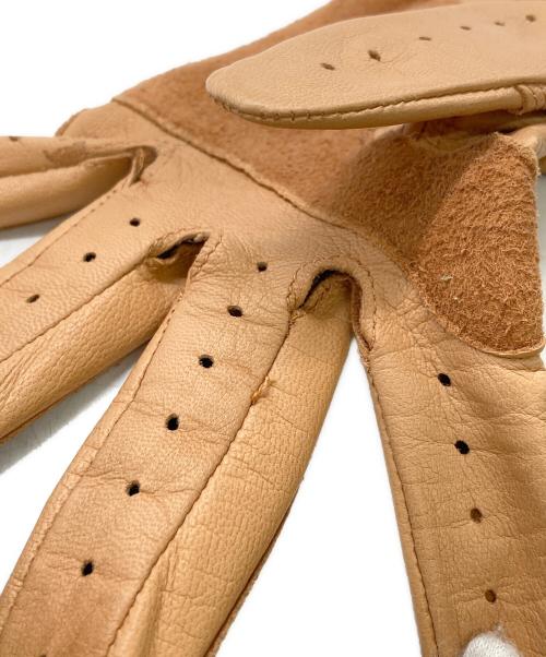 HERMES（エルメス）HERMES (エルメス) レザーゴルフ手袋 ベージュ サイズ:6 1/2の古着・服飾アイテム