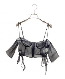 MAISON SPECIAL（メゾンスペシャル）の古着「チュールオフショルダービスチェ」｜ブラック