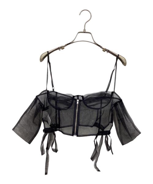 MAISON SPECIAL（メゾンスペシャル）MAISON SPECIAL (メゾンスペシャル) チュールオフショルダービスチェ ブラック サイズ:FREEの古着・服飾アイテム