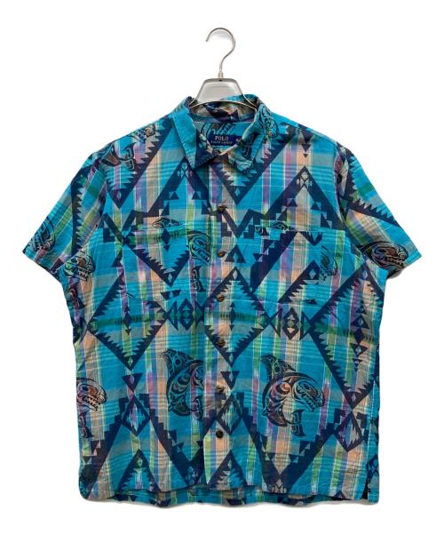 POLO RALPH LAUREN（ポロ・ラルフローレン）POLO RALPH LAUREN (ポロ・ラルフローレン) オープンカラーシャツ スカイブルー サイズ:XLの古着・服飾アイテム