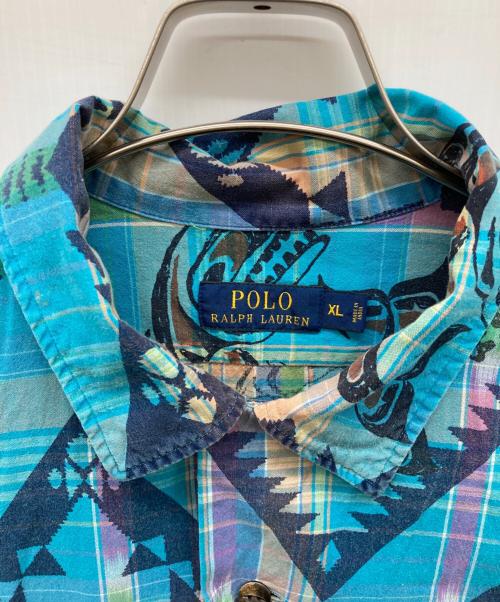 POLO RALPH LAUREN（ポロ・ラルフローレン）POLO RALPH LAUREN (ポロ・ラルフローレン) オープンカラーシャツ スカイブルー サイズ:XLの古着・服飾アイテム
