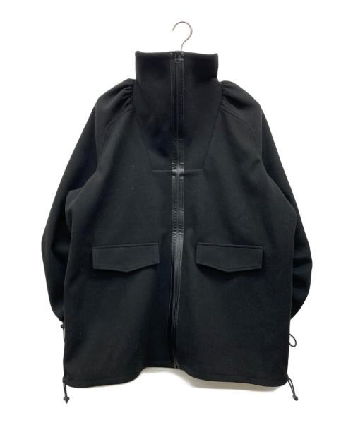 avie（アビィ）avie (アビィ) メルトンライクジャージーパーカー ブラック サイズ:38の古着・服飾アイテム