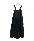 TODAYFULトゥデイフル）の古着「Linen Wide Salopette」｜ブラック