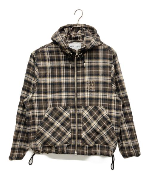 YESEYESEE（イエスアイシー）YESEYESEE (イエスアイシー) チェックジャケット ブラウン サイズ:Sの古着・服飾アイテム