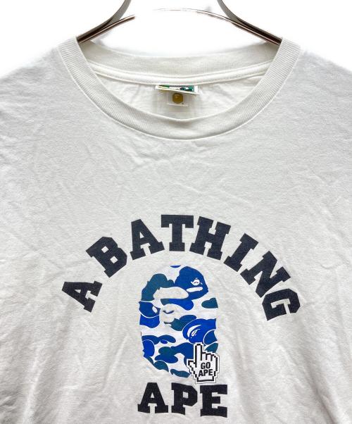 A BATHING APE（アベイシングエイプ）A BATHING APE (アベイシングエイプ) 両面プリントTシャツ ホワイト サイズ:XLの古着・服飾アイテム