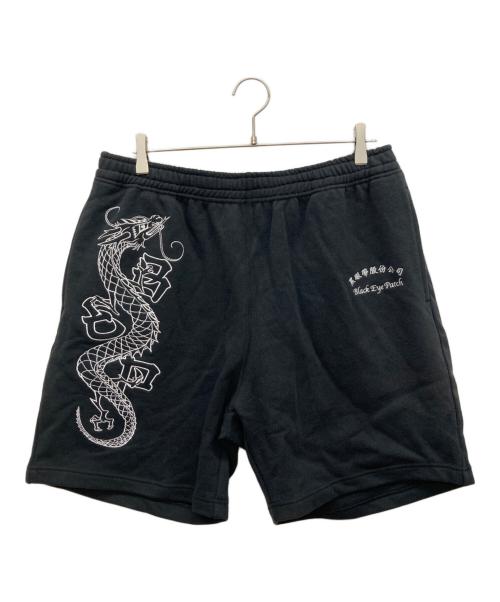 THE BLACK EYE PATCH（ブラックアイパッチ）THE BLACK EYE PATCH (ブラックアイパッチ) スウェットハーフパンツ ブラック サイズ:XLの古着・服飾アイテム