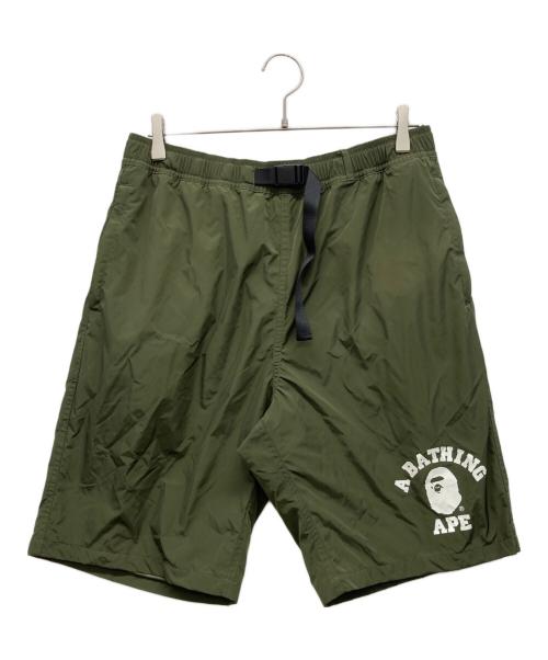A BATHING APE（アベイシングエイプ）A BATHING APE (アベイシングエイプ) ナイロンハーフパンツ カーキ サイズ:XLの古着・服飾アイテム
