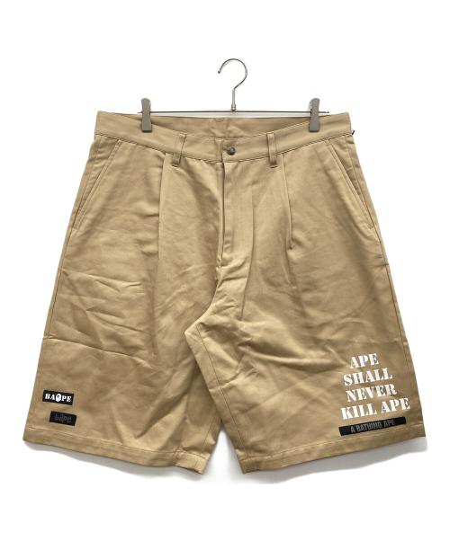 A BATHING APE（アベイシングエイプ）A BATHING APE (アベイシングエイプ) バギーハーフパンツ ベージュ サイズ:XLの古着・服飾アイテム