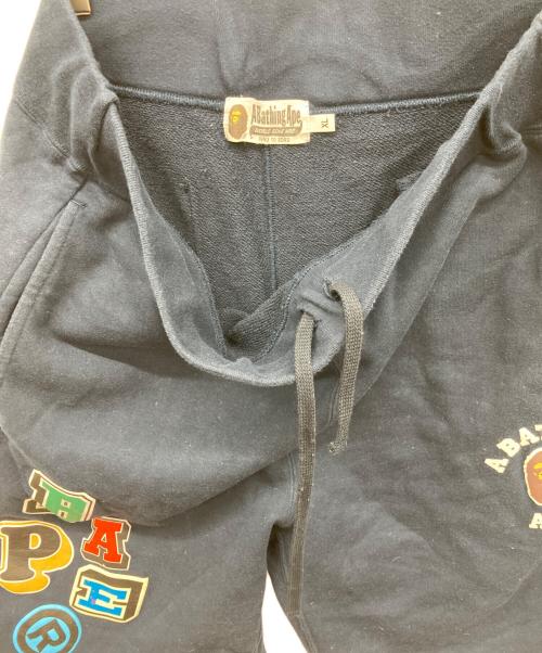 A BATHING APE（アベイシングエイプ）A BATHING APE (アベイシングエイプ) MULTI FONTS SWEAT SHORTS ネイビー サイズ:XLの古着・服飾アイテム