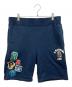 A BATHING APE（アベイシングエイプ）の古着「MULTI FONTS SWEAT SHORTS」｜ネイビー