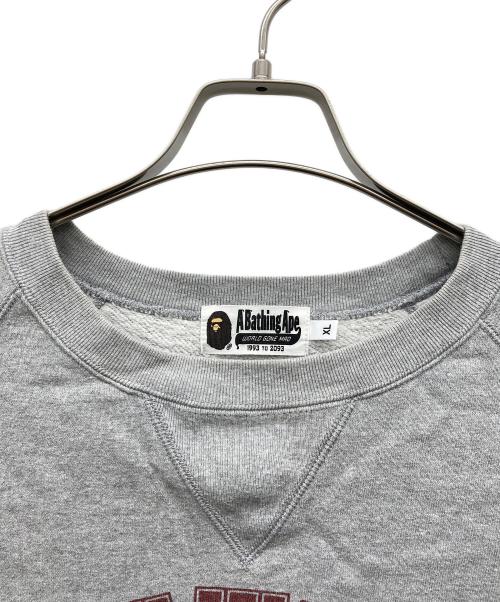 A BATHING APE（ア ベイシング エイプ）A BATHING APE (ア ベイシング エイプ) BUSY WORKS CREWNECK グレー サイズ:XLの古着・服飾アイテム