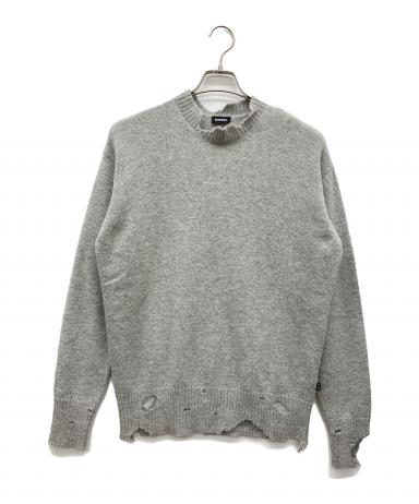 中古・古着通販】DIESEL (ディーゼル) ダメージニット. グレー サイズ
