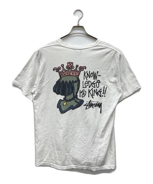 stussy（ステューシー）stussy (ステューシー) KNOWLEDGE IS KING ホワイト サイズ:Mの古着・服飾アイテム