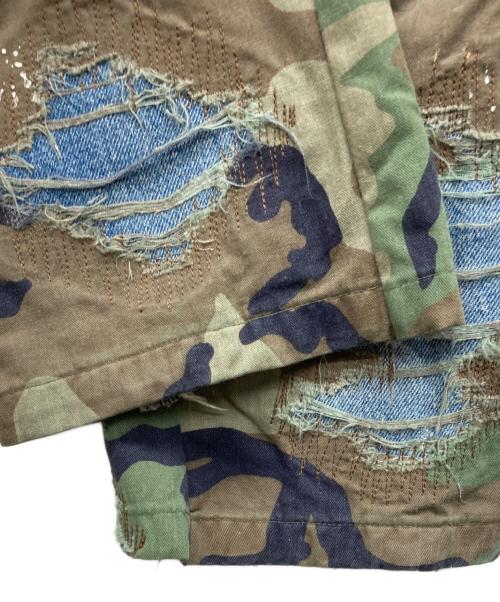 BUZZIN（バズィン）BUZZIN (バズィン) クラッシュカモクロップドパンツ カーキ サイズ:MEDIUMの古着・服飾アイテム