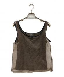 FENDI（フェンディ）の古着「ズッカ柄ノースリーブカットソー」｜ベージュ