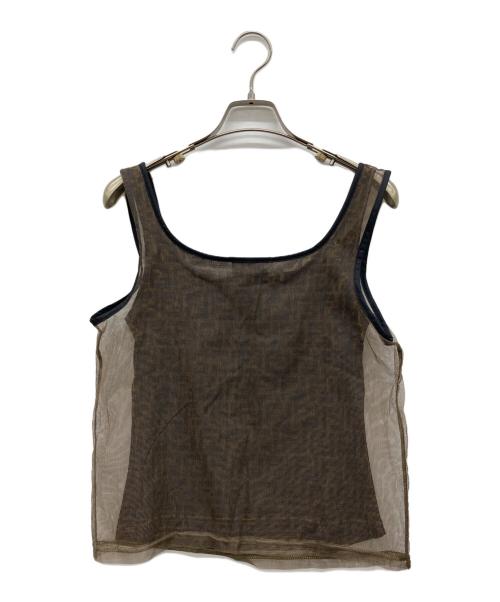 FENDI（フェンディ）FENDI (フェンディ) ズッカ柄ノースリーブカットソー ベージュ サイズ:40の古着・服飾アイテム