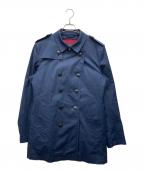 BURBERRY BLACK LABELバーバリーブラックレーベル）の古着「ライナー付ダブルショートトレンチコート」｜ネイビー