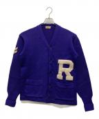 USEDユーズド）の古着「レタードカーディガン」｜パープル