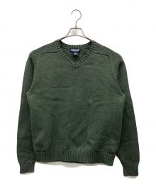 LAND'S END（ランズエンド）の古着「Vネックニット」｜グリーン