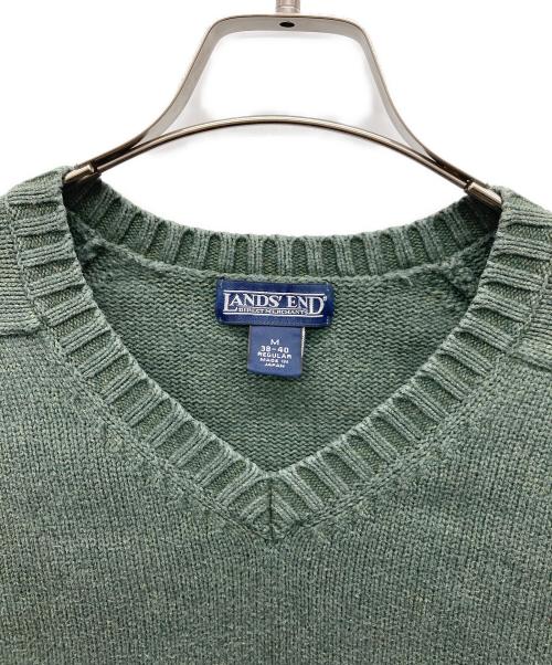 LAND'S END（ランズエンド）LAND'S END (ランズエンド) Vネックニット グリーン サイズ:38-40 M REGULARの古着・服飾アイテム