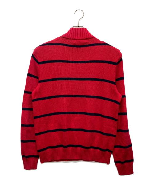 POLO RALPH LAUREN（ポロ・ラルフローレン）POLO RALPH LAUREN (ポロ・ラルフローレン) ハーフジップボーダーニット レッド サイズ:S 170/92Aの古着・服飾アイテム