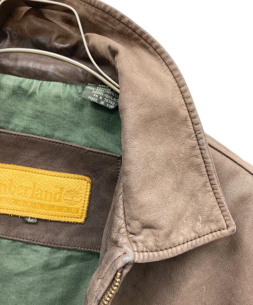 Timberland（ティンバーランド）Timberland (ティンバーランド) レザージャケット ブラウン サイズ:Lの古着・服飾アイテム