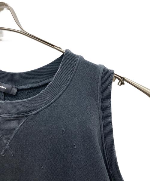 DIESEL（ディーゼル）DIESEL (ディーゼル) デザイン加工スウェットワンピース ブラック サイズ:XSの古着・服飾アイテム