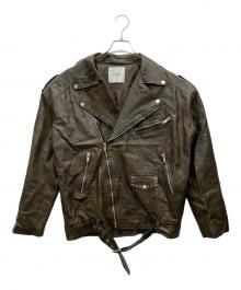 ACLENT（アクレント）の古着「ダブルライダースジャケット」｜ブラウン