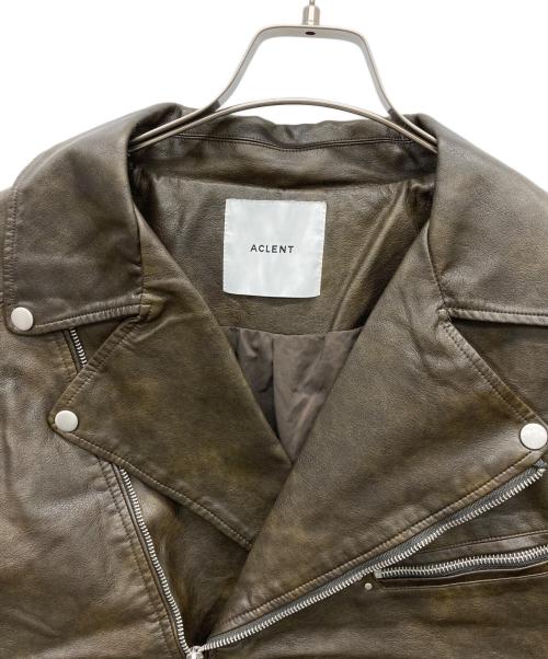 ACLENT（アクレント）ACLENT (アクレント) ダブルライダースジャケット ブラウン サイズ:Fの古着・服飾アイテム