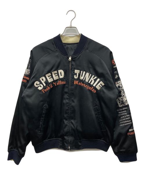 Peaked Yellow（ピークドイエロー）Peaked Yellow (ピークドイエロー) リバーシブルスカジャン ブラック サイズ:40の古着・服飾アイテム