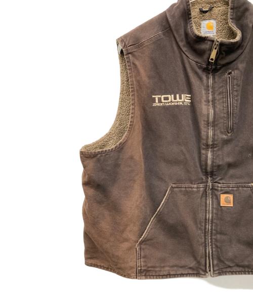 CarHartt（カーハート）CarHartt (カーハート) 裏ボアモックネックダックベスト ブラウン サイズ:3XLの古着・服飾アイテム