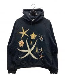 THELIGHT OFFICIAL（ジライトオフィシャル）の古着「ビジューフルグラフィックヒトデパーカー」｜ブラック