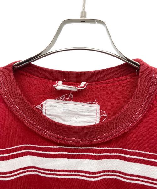CAMIEL FORTGENS（カミエルフォートヘンス）CAMIEL FORTGENS (カミエルフォートヘンス) BIG TEE HEAVY JERSEY STRIPE L/S レッド サイズ:MEN L,WOMEN XLの古着・服飾アイテム