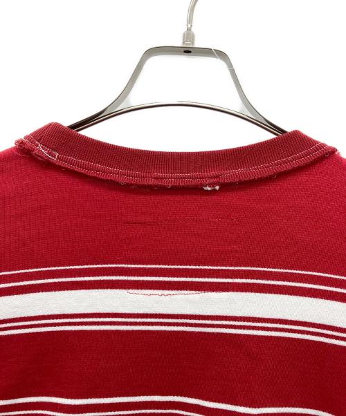 CAMIEL FORTGENS（カミエルフォートヘンス）CAMIEL FORTGENS (カミエルフォートヘンス) BIG TEE HEAVY JERSEY STRIPE L/S レッド サイズ:MEN L,WOMEN XLの古着・服飾アイテム