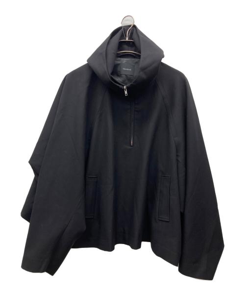OkeeMood（オーキームード）OkeeMood (オーキームード) ハーフジップジップポンチョタイプパーカー ブラック サイズ:Lの古着・服飾アイテム