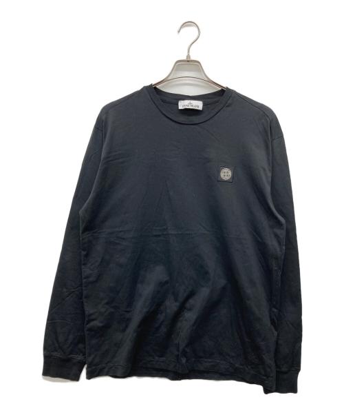 STONE ISLAND（ストーンアイランド）STONE ISLAND (ストーンアイランド) ワンポイントクルーネックカットソー ブラック サイズ:XLの古着・服飾アイテム