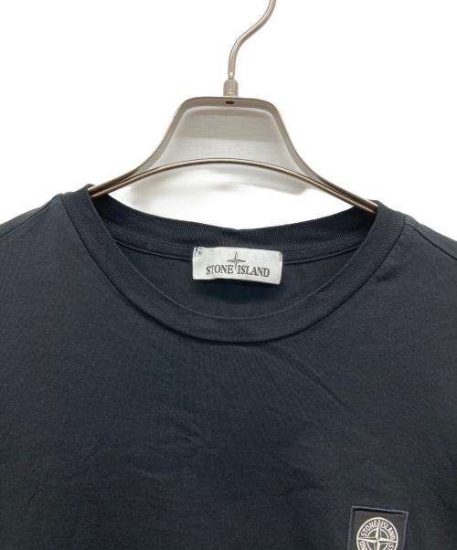 STONE ISLAND（ストーンアイランド）STONE ISLAND (ストーンアイランド) ワンポイントクルーネックカットソー ブラック サイズ:XLの古着・服飾アイテム
