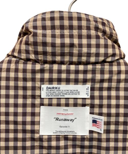DAIRIKU（ダイリク）DAIRIKU (ダイリク) Reversible Check Nylon Vest ブラウン サイズ:Mの古着・服飾アイテム