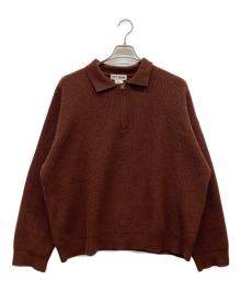 TTT MSW（ティー）の古着「ハーフジップニットポロ」｜ブラウン